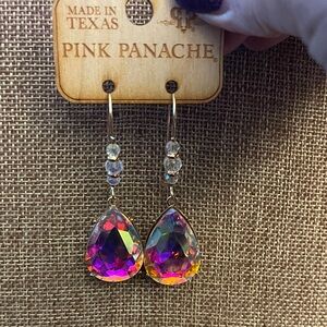 Pink Panache Vibrant Iridescent Teardrop Earrings